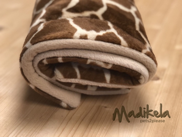 Kuscheldecke Tierfell Giraffe braun hell 50 x 70 cm